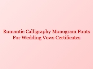 Romantic Monogram Fonts for Wedding Vows