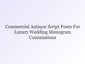 Exquisite Antique Script Fonts for Wedding Monograms